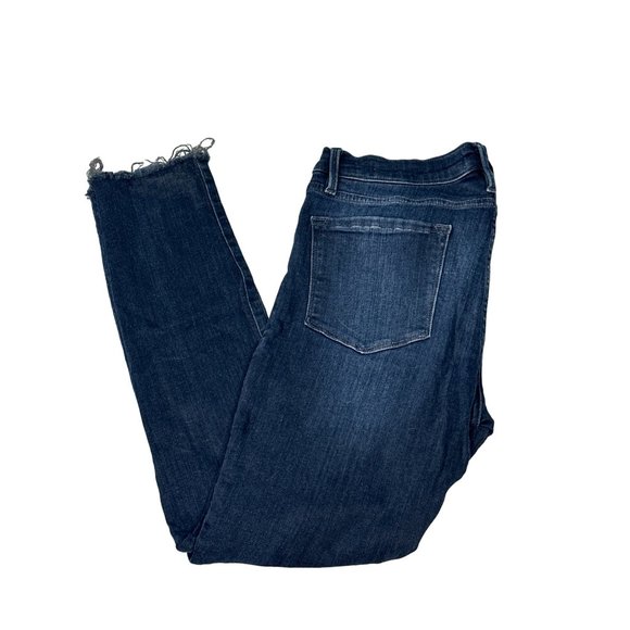 Frame Jeans Womens 30 Blue Denim Dark Wash Le Skinny De Jeanne Raw Edge Hem - Picture 1 of 11